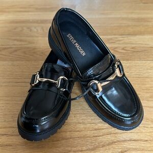 Little Girls’ Steve Madden JLando black chunky loafers